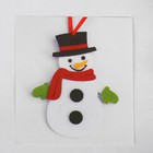 Набор для творчества - создай ёлочное украшение из фетра «Снеговичок в красном шарфике» - Фото 3