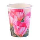Стакан бумажный "Тюльпаны" 250 мл, диаметр 80 мм - Фото 1