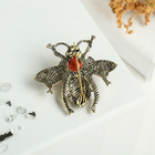 Брошь "Янтарь" пчела, цвет коньячный в бронзе - Фото 2
