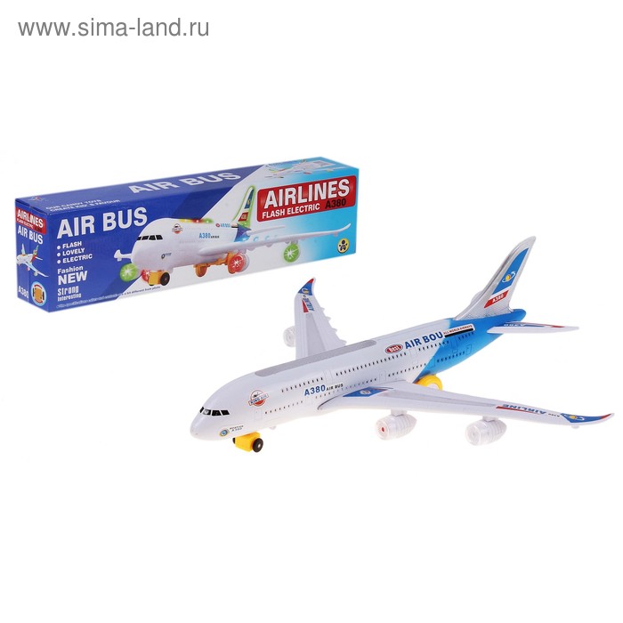 Самолет "Авиалайнер", на батарейках, со световыми эффектами - Фото 1