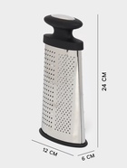 Тёрка овальная Доляна «Профи», 24×12×6 см, прорезиненная, цвет ручки чёрный - Фото 2