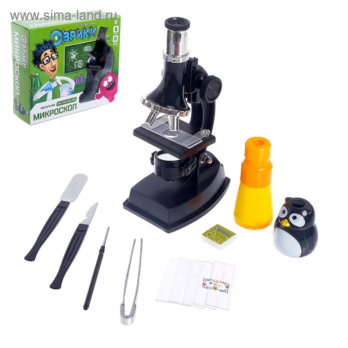УЦЕНКА Набор для изучения микромира «Микроскоп + калейдоскоп», 14 предметов, световые эффекты, работает от батареек - Фото 1