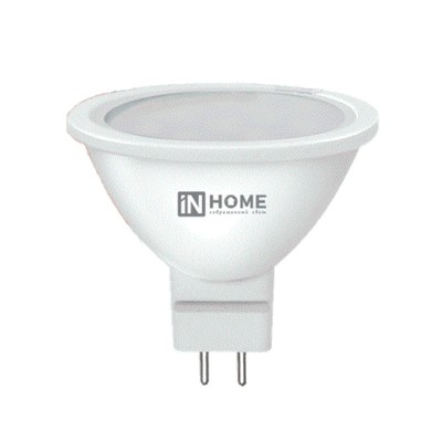 Лампа светодиодная IN HOME, MR16, GU5.3, 6 Вт, 525 Лм, 4000 К, дневной белый