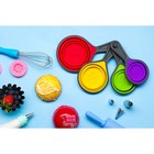 Набор мерных ложек складных Доляна «Светофор», 4 шт: 60 мл, 80 мл, 125 мл, 250 мл, цвет МИКС - Фото 7