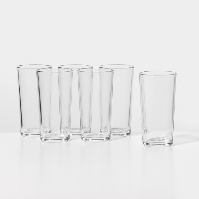 Набор высоких стеклянных стаканов «Ода», 230 мл, 6 шт - Фото 1