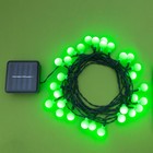 УЦЕНКА Гирлянда «Нить» 4.5 м, уличная, с насадками «Шарик», IP44, 30 LED, 2 режима, солнечная батарея, тёмная нить, свечение зелёное - Фото 6