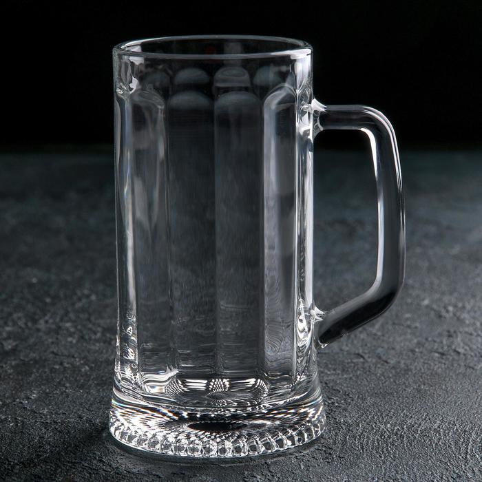 Кружка стеклянная для пива «Ладья», 330 мл - Фото 1