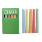 Мел школьный цветной набор 5цв круглый беспыльный в картон коробке - Фото 1