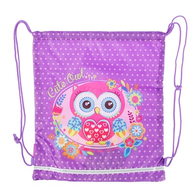 Мешок для обуви 405 х 360, светоотражающая полоса, Smart SB-01 Howlet