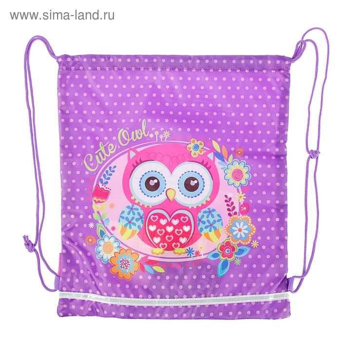 Мешок для обуви 405×360, светоотражающая полоса, Smart SB-01 Howlet - Фото 1