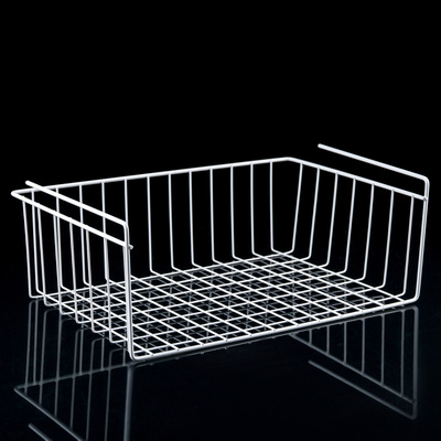 Корзина сетчатая навесная на полку, 40×26×14 см, цвет белый