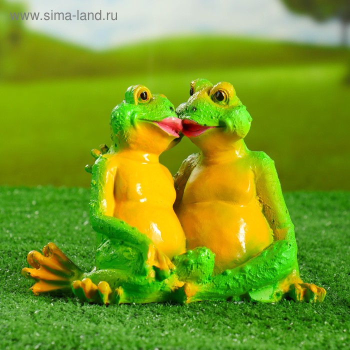 Садовая фигура "Лягушата целуются" 16см - Фото 1