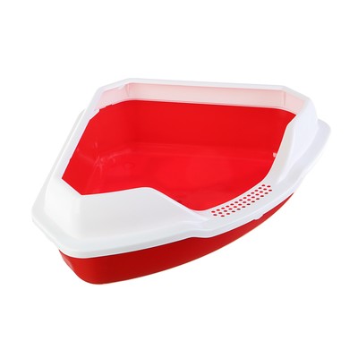 Туалет треугольный "Айша" с бортом 56 х 42 х 17 см, красный