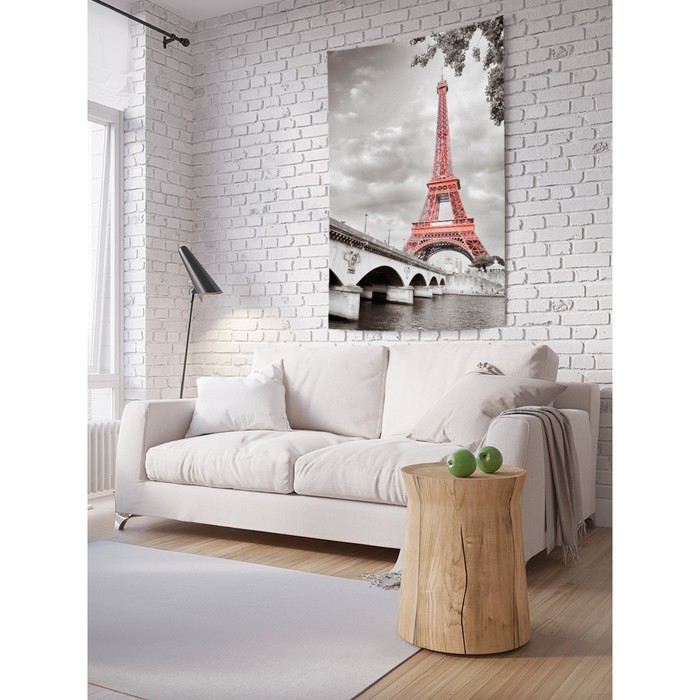 Декоративное панно с фотопечатью «Романтика в Париже», вертикальное, размер 100х150 см - Фото 1