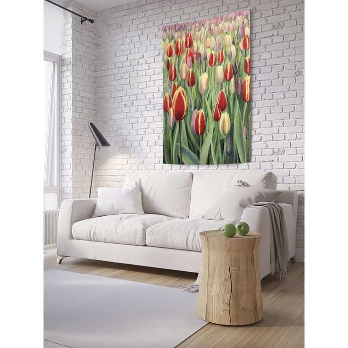Декоративное панно с фотопечатью «Тюльпановый рай», вертикальное, размер 100х150 см