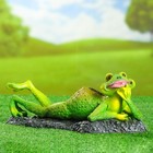 Садовая фигура "Пляжная лягушка" 30х15х12см - Фото 1