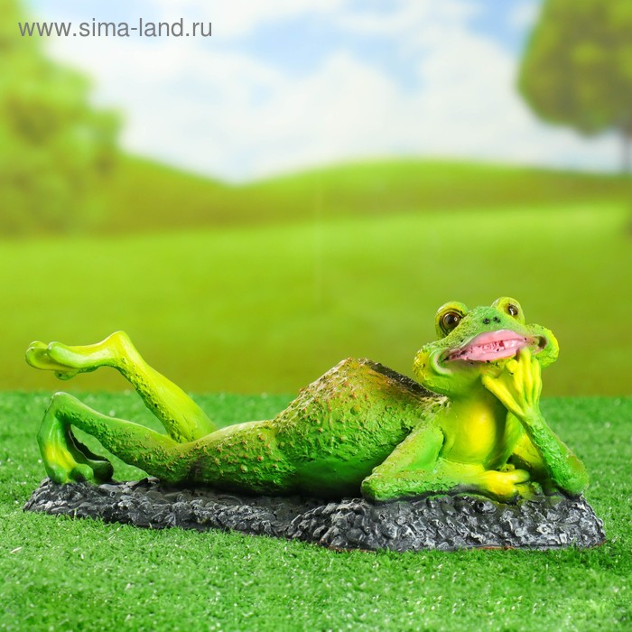 Садовая фигура "Пляжная лягушка" 30х15х12см - Фото 1