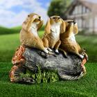 Садовая фигура "Сурикаты на бревне" 30см - Фото 1