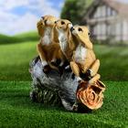 Садовая фигура "Сурикаты на бревне" 30см - Фото 2