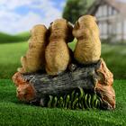 Садовая фигура "Сурикаты на бревне" 30см - Фото 3
