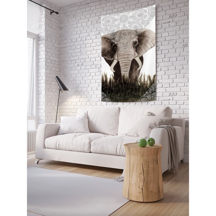 Декоративное панно с фотопечатью «Мирный слон», вертикальное, размер 100х150 см - Фото 1