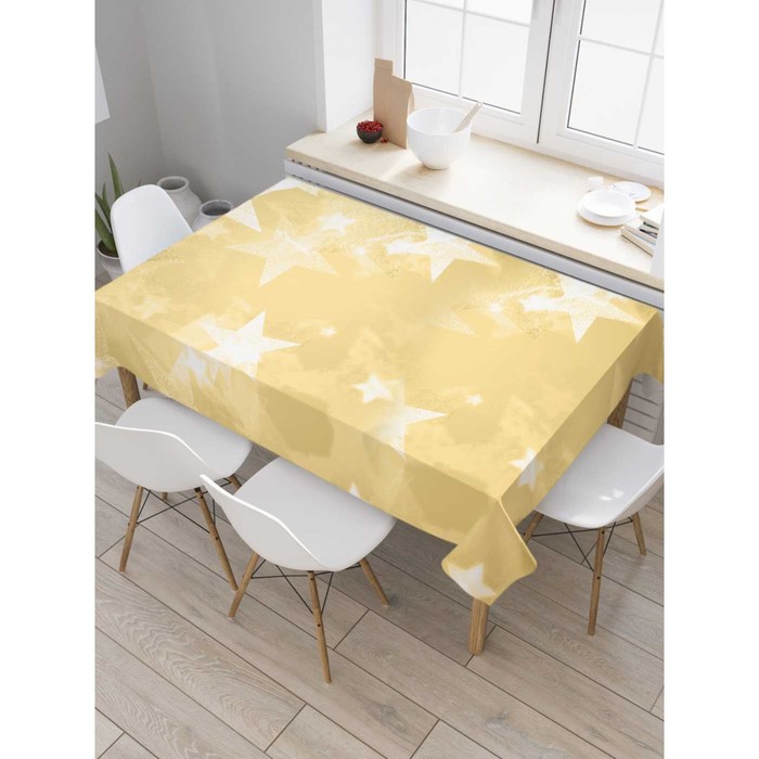 Скатерть на стол «Звездное золото», прямоугольная, сатен, размер 120х145 см - Фото 1