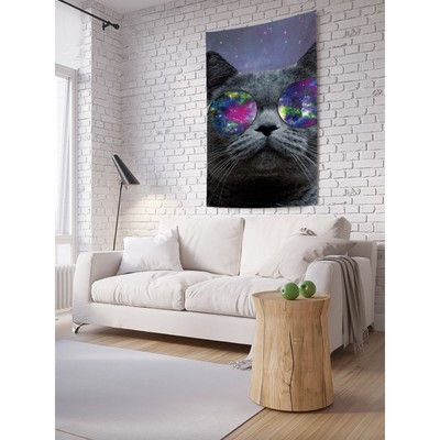 Декоративное панно с фотопечатью «Кот из космоса», вертикальное, размер 100х150 см