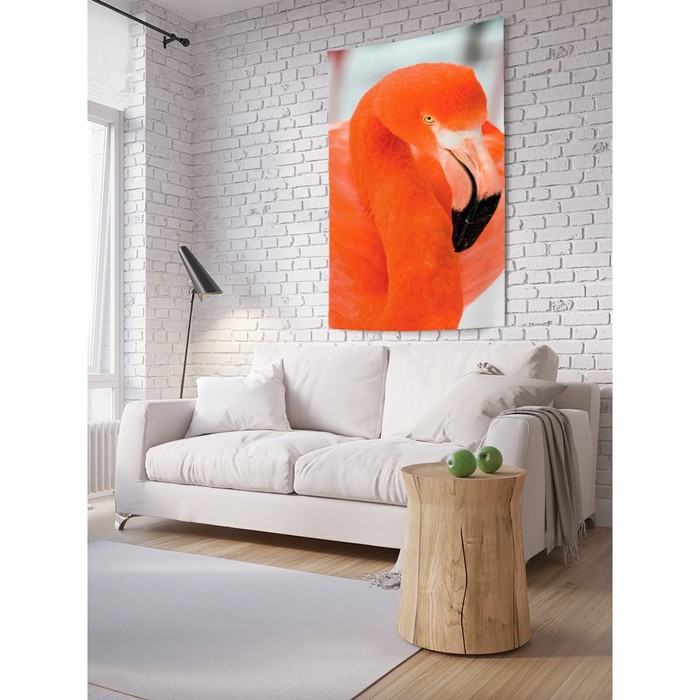 Декоративное панно с фотопечатью «Наблюдающий фламинго», вертикальное, размер 100х150 см - Фото 1