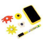 Доска магнитная двухсторонняя, под маркер и мел на подставках (мел, маркер, магниты), МИКС - Фото 4