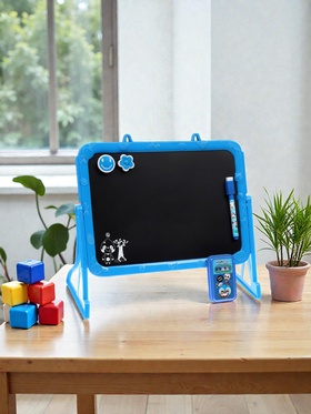 Доска магнитная двухсторонняя, под маркер и мел на подставках (мел, маркер, магниты), МИКС 4299401