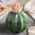 Банка керамическая для сыпучих продуктов «Кактус», 500 мл, цвет зелёный - Фото 1