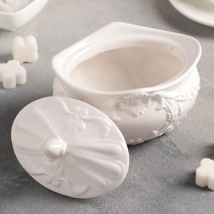 Сахарница керамическая«Винтаж», 300 мл, цвет белый - фото 1905560355