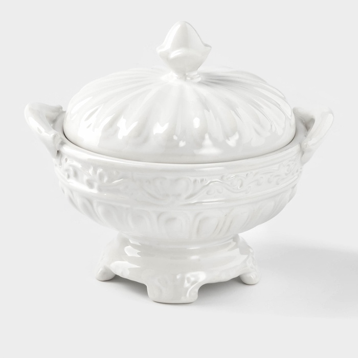 Конфетница «Винтаж», 300 мл, керамика, цвет белый - Фото 1