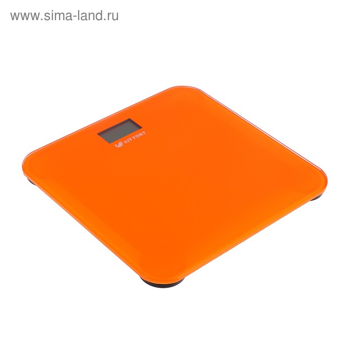 Весы напольные Kitfort КТ-804-5, до 150 кг, от 1хCR2032 (в комплекте), оранжевые - Фото 1