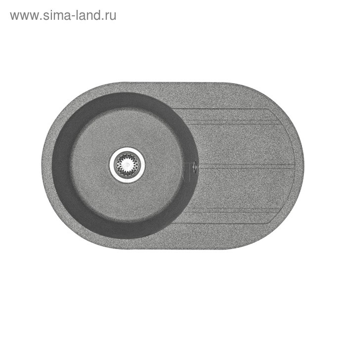 Мойка для кухни из литого мрамора AQUATON Амира круглая с крылом серая 1A712932AI230 - Фото 1