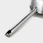 Ковш из нержавеющей стали с длинной ручкой, 2,1 л, d=18 см, металлическая ручка, цвет серебряный - Фото 3