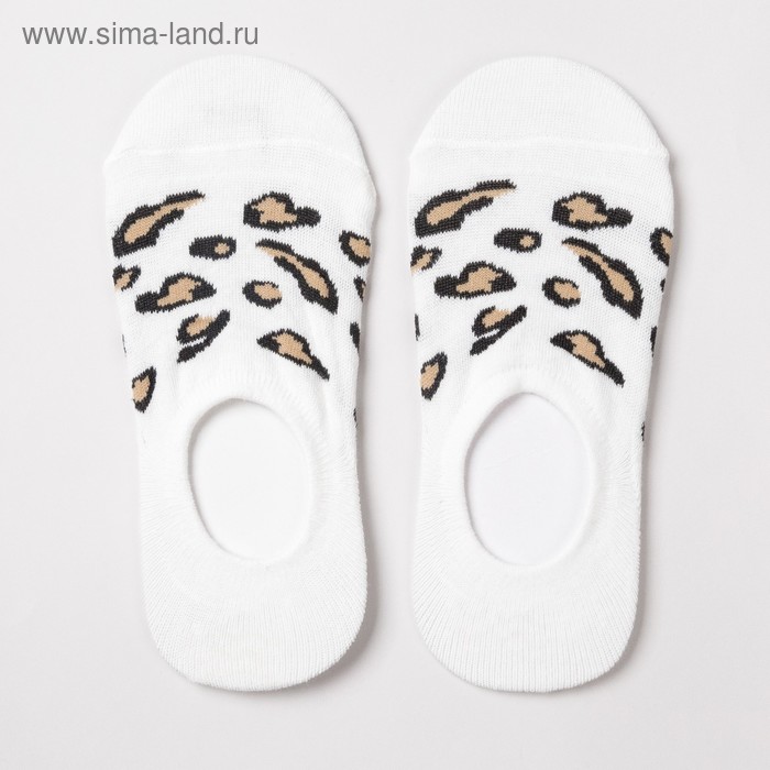 Носки-невидимки женские «Леопард» цвет белый, размер 23-25 (36-40)