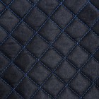 Накидка на сиденье "Алькантара" 140 х 52 см, черная с синей строчкой - фото 8467181