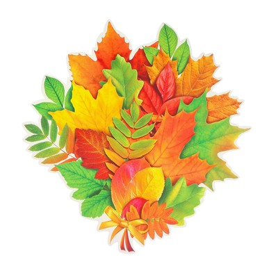 Украшения на скотче «Большой букет из осенних листьев» глиттер, 28.5×28 см