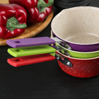 Ковш «Мрамор светлый», 450 мл, силиконовая ручка, антипригарное покрытие, углеродистая сталь, цвет МИКС - Фото 5