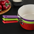 Ковш «Мрамор светлый», 1 л, силиконовая ручка, антипригарное покрытие, углеродистая сталь, цвет МИКС - Фото 5