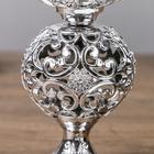 Подсвечник пластик, стекло на 1 свечу "Ажурный шар" бокал на ножке серебро 15х6х6 см - Фото 4