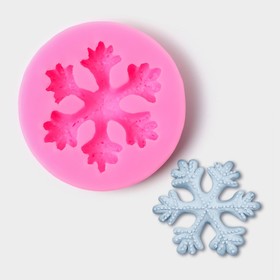 Молд «Снежинка», силикон, 6,7×6,7 см, цвет МИКС (комплект 2 шт)