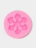 Молд для заливки новогодний «Снежинка», силикон, d=6.7 см, розовый - Фото 2