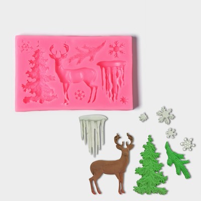Силиконовый молд «Зимнее утро», 11,5×7,3 см, цвет розовый