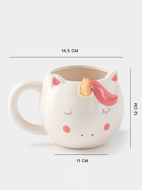 Кружка «Единорог», 550 мл, доломит, белая