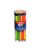 Карандаш чернографитный ErichKrause. JOY, HB, с ластиком, круглый, пластиковый, неоновый корпус, МИКС 4418509