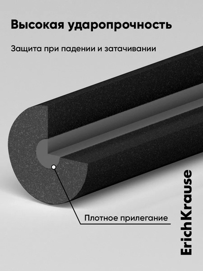 Карандаш чернографитный ErichKrause. JOY, HB, с ластиком, круглый, пластиковый, неоновый корпус, МИКС