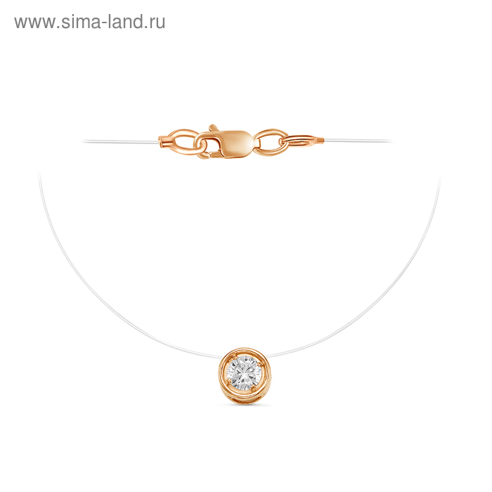 Колье «Фианит» на леске, розовое золочение, 38 см - Фото 1
