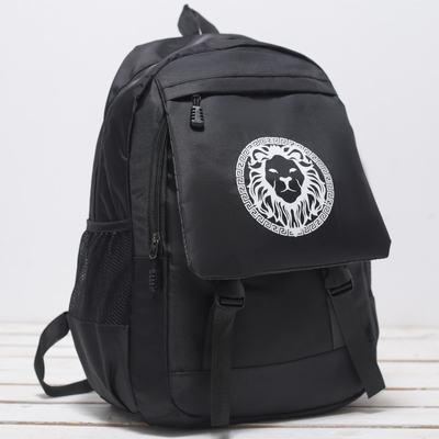 Рюкзак школьный молодёжный, отдел на молнии, наружный карман, цвет чёрный